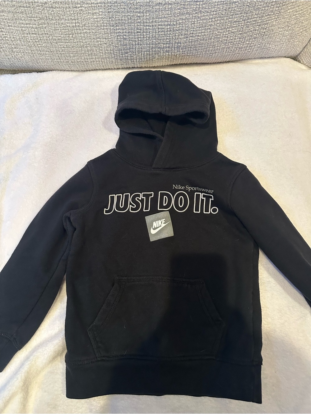 Nike Kids Black "Just Do It." Hoodie Size 4